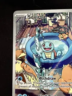 Pokemon Squirtle Full Art Holo Card 148/142 Stellar Crown Illustration Rare TCG - Image 3