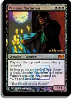 1 x Vampire Nocturnus - Foil - Prerelease Promo - Magic 2010 - Moderate Play - M - Image 1
