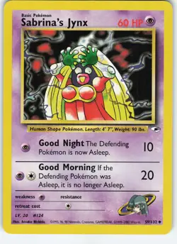 Sabrina's Jynx 059/132 Gym Heroes Uncommon Unlimited LP/MP Pokemon TCG - Image 1