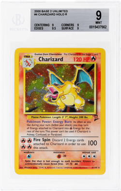 2000 Pokemon Base Set 2 Charizard Holo #4 BGS 9 - Image 1