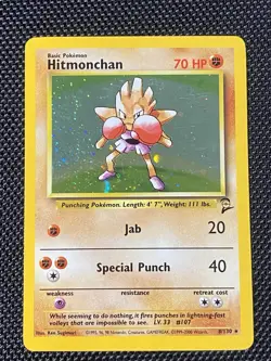 Hitmonchan 8/130 2000 Pokemon Base Set 2 Holo LP/NM - Image 1