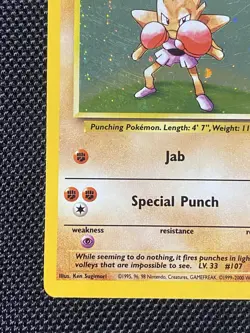 Hitmonchan 8/130 2000 Pokemon Base Set 2 Holo LP/NM - Image 5