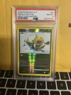 Pokemon Diamond & Pearl - Great Encounters Weedle Reverse Holo #93 PSA 8 - Image 1