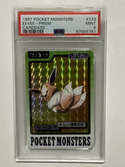 1997 Pocket Monsters Carddass - Eevee Prism #133 PSA 9 MINT - Image 1