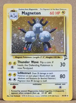 Pokemon Magneton Holo 9/130 Base Set 2 LP/NM - Image 1