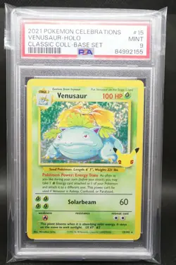 2021 Pokemon Celebrations Class. Coll. 15 Venusaur Holo PSA 9 MINT Base Set - Image 1