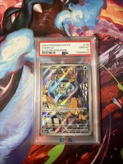2024 Pokemon SCR EN-Stellar Crown Squirtle Illustration Rare PSA 10 #148 - Image 1