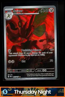 2023 POKEMON SV OBSIDIAN FLAMES - OBF EN #205/197 SCIZOR ILLUSTRATION RARE - Image 1