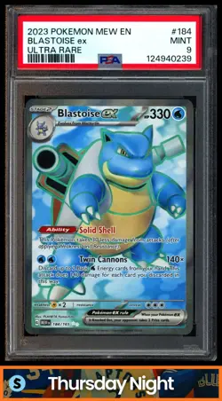 2023 POKEMON SV 151 - MEW EN #184/165 BLASTOISE EX ULTRA RARE PSA 9 - Image 1