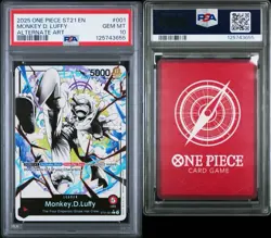 One Piece ST21-001 Monkey D Luffy Gear 5 Starter Deck 21 Alt Art Parallel PSA 10 - Image 2
