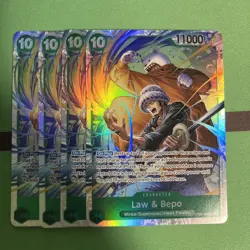 4x One Piece ST24-004 SR Law & Bepo - English - Foil - Playset - TCG - NM/M - Image 1