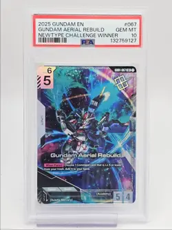 GUNDAM AERIAL REBUILD 2025 GUNDAM NEWTYPE CHALLENGE WINNER 067 PSA 10 Q6065 - Image 1