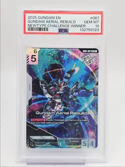 GUNDAM AERIAL REBUILD 2025 GUNDAM NEWTYPE CHALLENGE WINNER D 067 PSA 10 Q6065 - Image 1