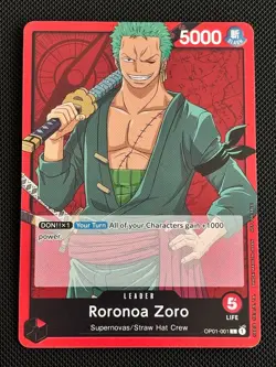 Romance Dawn Roronoa Zoro OP01-001 Leader One piece TCG - Image 1
