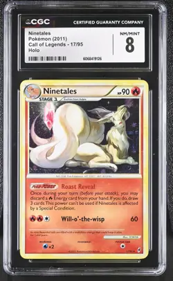 CGC 8 Ninetales 2011 Call of Legends 17/95 Holo Pokemon Card - Image 1
