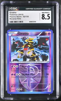 CGC 8.5 Giratina 2013 Plasma Storm 62/135 Reverse Holo Pokemon Card - Image 1