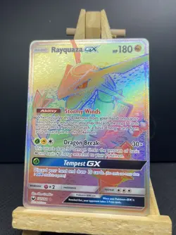 Rayquaza GX 177/168 Secret Rare 2018 Celestial Storm Pokemon Card rainbow - Image 1