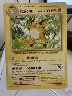 Pokemon Card Raichu 36/108 XY Evolutions Theme Deck Non Holo Rare NM - Image 1