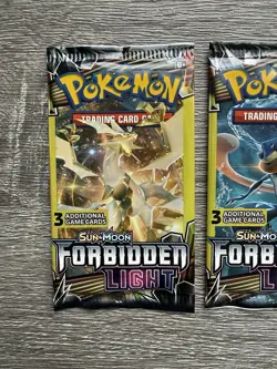3x Pokemon Sun & Moon Forbidden Light 3 Card Booster Pack 2018 Unweighed - Image 2
