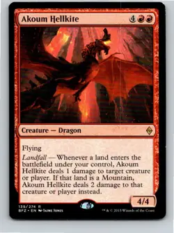 Magic the Gathering Akoum Hellkite Battle for Zendikar MTG Free Shipping! - Image 1