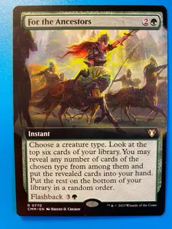 MTG 1x EXTENDED ART For the Ancestors # 770 Commander Masters Magic the x1 NM - Image 1