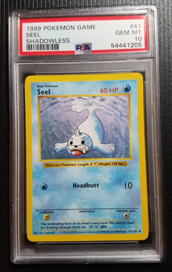 1999 POKEMON BASE SET SHADOWLESS #41 SEEL PSA 10 GEM MINT - Image 1