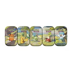 Pokemon Paldea Friends Mini Tins Complete Set 5 (Empty, Stickers Only) - Image 1