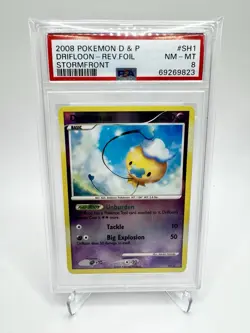 2008 Pokemon Diamond & Pearl Stormfront Reverse Holo Drifloon #SH1 PSA 8 NM-MT - Image 1
