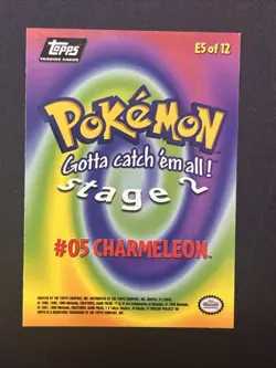 1999 Vintage Topps Pokemon #05 Charmeleon Movie Edition Black Label - Image 2