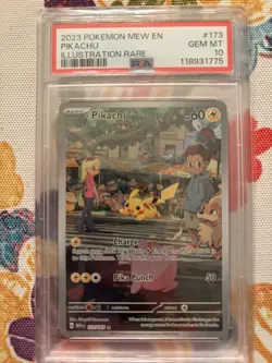 2023 POKEMON MEW EN-151 ILLUSTRATION RARE #173 PIKACHU PSA 10 - Image 1