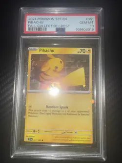 2024 POKEMON TEF EN-TEMPORAL FORCES FALL COLLECTOR CHEST #051 PIKACHU PSA 10 - Image 1