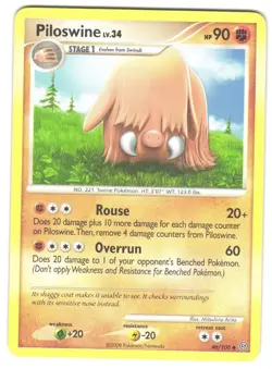 Pokemon Stormfront Piloswine #46/100 LP Uncommon - Image 1