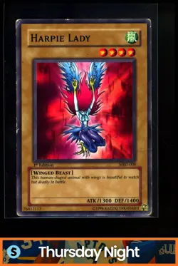 2002 YU-GI-OH! METAL RAIDERS 1ST EDITION #MRD-008 HARPIE LADY - Image 1