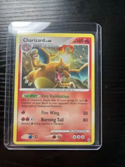 Pokemon TCG Charizard LV.60 Platinum Arceus Holo Rare Card 1/99 Cosmos Holo MP - Image 1