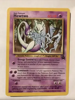 Pokemon Card Mewtwo Black Star Promo 12 Near Mint - Image 1