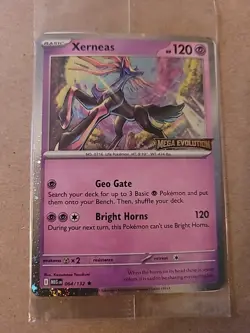 Xerneas 064/132 SEALED Pokemon Mega Evolution Stamped Promo Best Buy Holo Card - Image 1