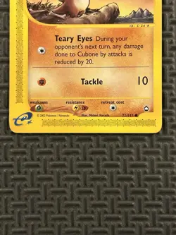 Cubone 72/147 Aquapolis Pokemon TCG Card Regular Non-Holo LP - Image 5