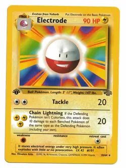 Pokemon Card: Electrode 18/64 1st Edition ERROR Jungle Set Base Set Picture! NM - Image 1