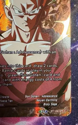 Dragon Ball Super Card Dependable Brother Son Gohan #BT7-006 SPR-S Near Mint - Image 5