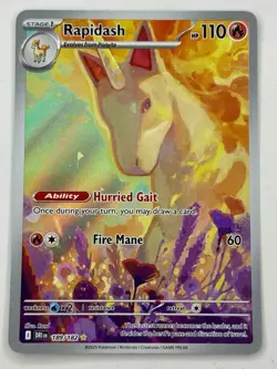 2025 Pokemon TCG Rapidash 189/182 Destined Rivals Full Art Illustration Card - Image 2