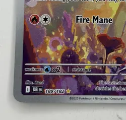 2025 Pokemon TCG Rapidash 189/182 Destined Rivals Full Art Illustration Card - Image 4