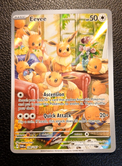 Pokemon Eevee Holo TCG Card 188/167 Sv06 Twilight Masquerade Illustration Rare - Image 1