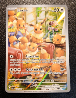 Pokemon Eevee Holo TCG Card 188/167 Sv06 Twilight Masquerade Illustration Rare - Image 4