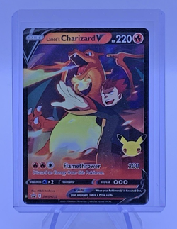 Pokemon TCG Lance's Charizard v SWSH133 Celebrations Black Star Promo Holo Card - Image 1