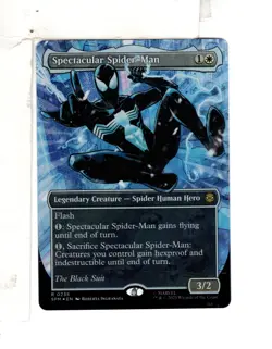 MTG SkeenAB Spectacular Spider-Man (0235) BORDERLESS TEXTURED FOIL from SPM. NM. - Image 1
