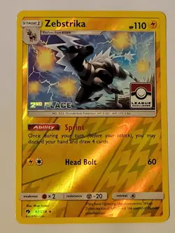 Zebstrika 82/214 Pokemon TCG League Promo Reverse Holo Lost Thunder (2nd Place) - Image 1