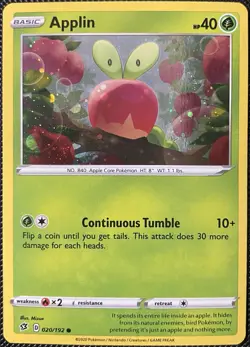 Applin - (Cosmos Holo) 020/192 Blister Exclusives Holo *Swirl* - Pokemon Card - Image 1