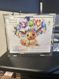 Pokemon Prismatic Evolutions Pokemon Center Elite Trainer Box ETB W Acrylic Case - Image 1