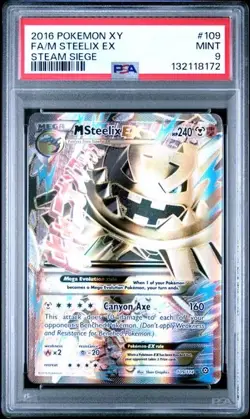 2016 POKEMON XY STEAM SIEGE #109 FULL ART/M STEELIX EX PSA 9 - Image 1