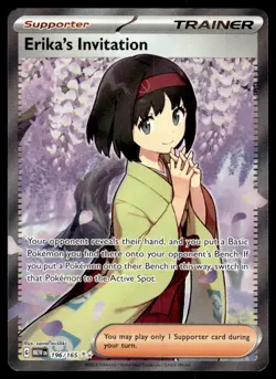 Pokemon TCG SV: Scarlet & Violet 151 #196/165 Erika's Invitation NM - Image 1